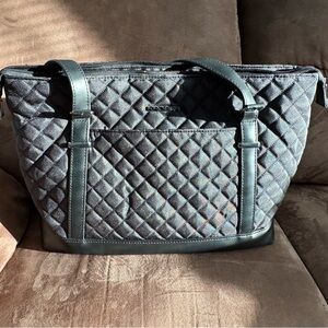 Quilted Black Tote Bag